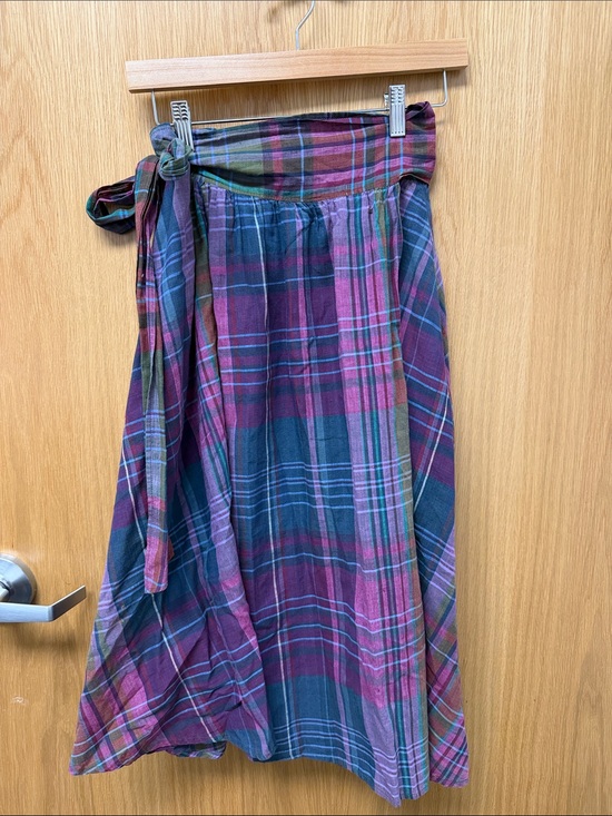 Ralph Lauren Dresses & Skirts - Ralph Lauren Vintage 90s 100% Cotton plaid Midi Wrap Skirt Pink, Green and Blue
